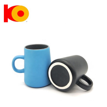 Low-cost Inner Black Outside Coated Ceramic Mug With Handle